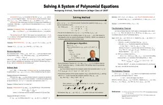 Solving A System of Polynomial Equations