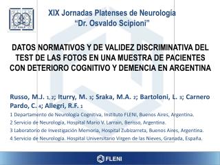 XIX Jornadas Platenses de Neurología “Dr. Osvaldo Scipioni”