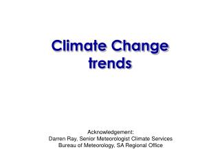 Climate Change trends