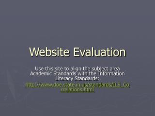 Website Evaluation