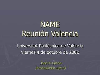 NAME Reunión Valencia