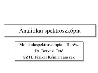 Analitikai spektroszkópia