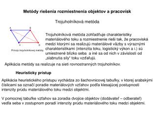 Metódy riešenia rozmiestnenia objektov a pracovísk Trojuholníková metóda