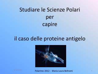 Studiare le Scienze Polari per capire il caso delle proteine antigelo