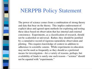 NERPPB Policy Statement