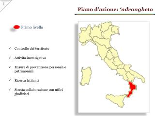 Piano d’azione: ‘ ndrangheta