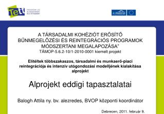 A TÁRSADALMI KOHÉZIÓT ERŐSÍTŐ BŰNMEGELŐZÉSI ÉS REINTEGRÁCIÓS PROGRAMOK MÓDSZERTANI MEGALAPOZÁSA”