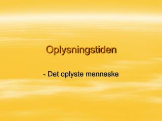 Oplysningstiden