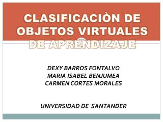 CLASIFICACIÒN DE OBJETOS VIRTUALES DE APRENDIZAJE