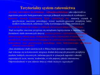 Terytorialny system ratownictwa