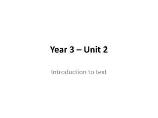 Year 3 – Unit 2