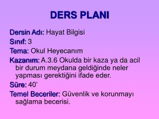 DERS PLANI