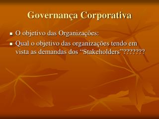 Governança Corporativa