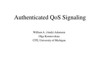 Authenticated QoS Signaling