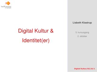 Digital Kultur &amp; Identitet(er)