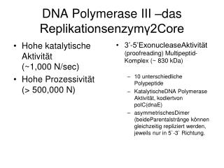 DNA Polymerase III –das Replikationsenzymγ2Core