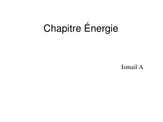 Chapitre Énergie