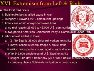 XVI. Extremism from Left &amp; Right