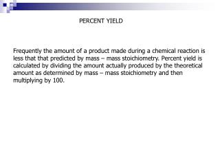 PERCENT YIELD