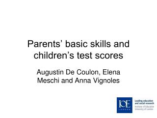 Parents’ basic skills and children’s test scores