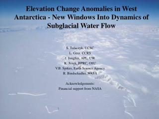 Elevation Change Anomalies in West Antarctica - New Windows Into Dynamics of Subglacial Water Flow