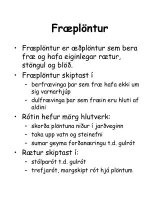 Fræplöntur