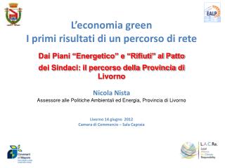 L’economia green I primi risultati di un percorso di rete