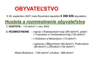 OBYVATEĽSTVO