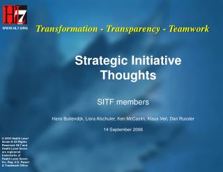 Strategic Initiative Thoughts