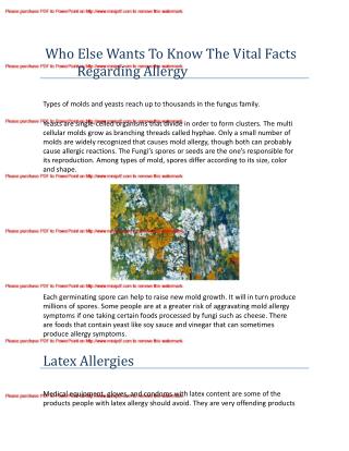 Who Else Wants To Know The Vital Facts Regarding Allergy