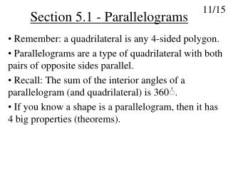 Section 5.1 - Parallelograms