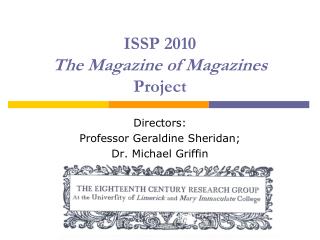 ISSP 2010 The Magazine of Magazines Project
