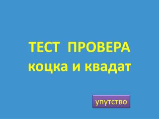 ТЕСТ ПРОВЕРА коцка и квадат