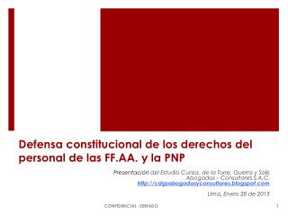 Defensa constitucional de los derechos del personal de las FF.AA. y la PNP