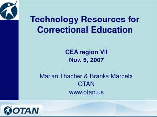 Technology Resources for Correctional Education