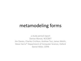 metamodeling forms