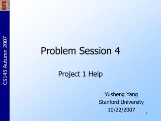 Problem Session 4