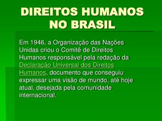 DIREITOS HUMANOS NO BRASIL