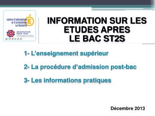 INFORMATION SUR LES ETUDES APRES LE BAC ST2S