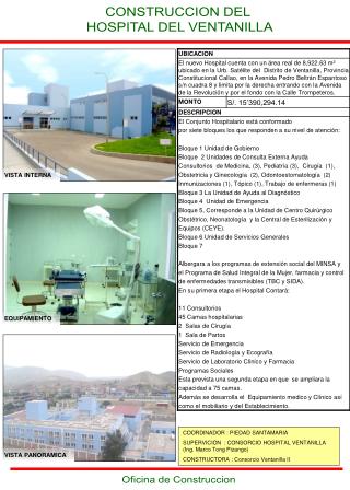 CONSTRUCCION DEL HOSPITAL DEL VENTANILLA