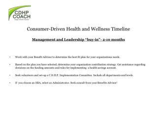 Consumer-Driven Health and Wellness Timeline