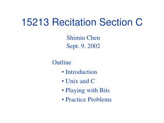 15213 Recitation Section C