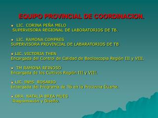 EQUIPO PROVINCIAL DE COORDINACION.