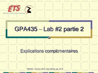 GPA435 – Lab #2 partie 2