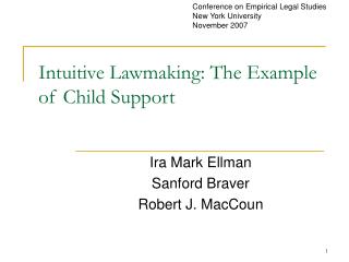 Intuitive Lawmaking: The Example of Child Support