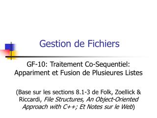 Gestion de Fichiers