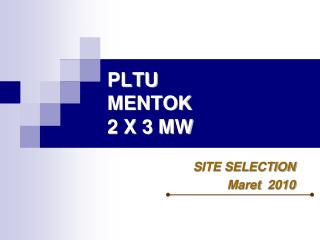 PLTU MENTOK 2 X 3 MW