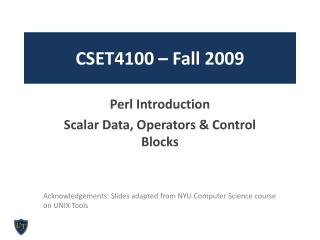 CSET4100 – Fall 2009