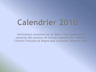 Calendrier 2010