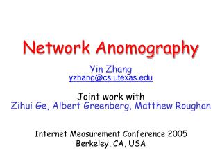 Network Anomography